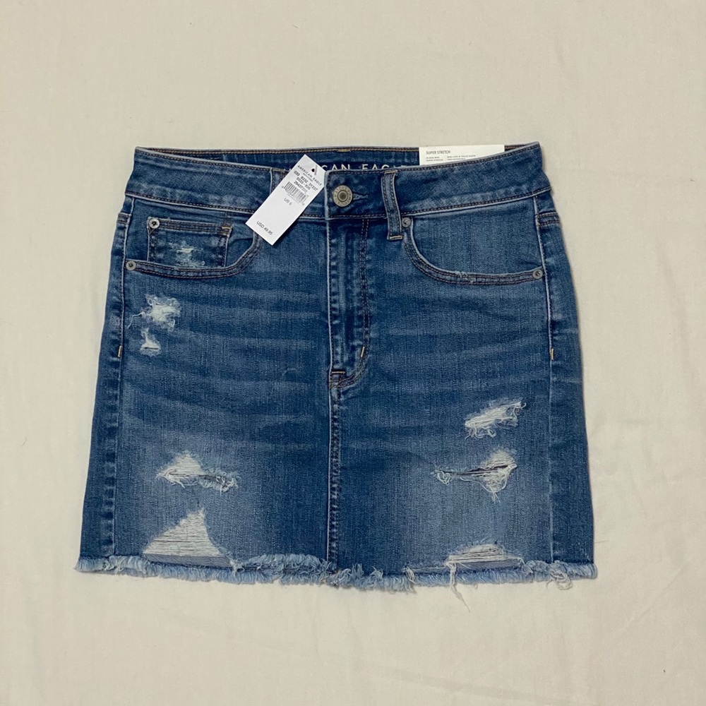 American Eagle Distressed Denim Skirt